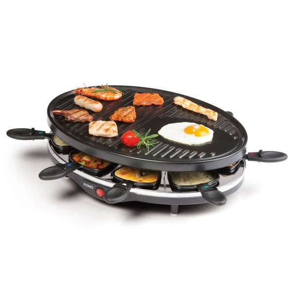 DOMO DO9038G Gurme seti - 8 P - Raclette tavaları ve tahta spatula dahil - 1200 W ürün görseli 1