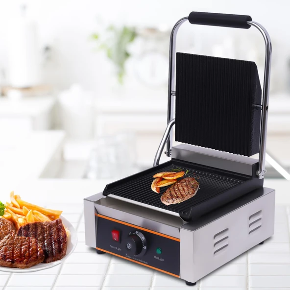 1800W temaslı ızgara, çıkarılabilir plakalar, plaka ızgaralı ekmek kızartma makinesi, sıcaklık kontrollü sandviç ızgaralı ekmek kızartma makinesi,180° açılabilir ürün görseli 1