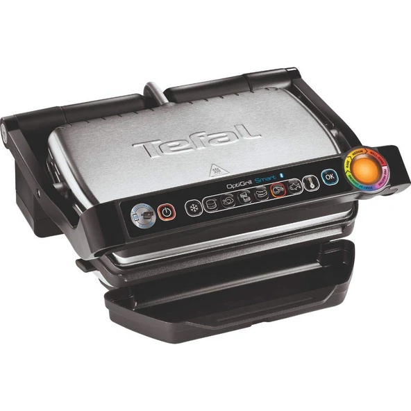 Tefal GC730D OptiGrill+ Akıllı | Uygulama kontrollü ızgarayla iletişime geçin | Otomatik sıcaklık ayarı | Yapışmaz kaplama | Izgara yüzeyi 30 cm x 20 cm | 2000 watt | Siyah/paslanmaz çelik ürün görseli 1