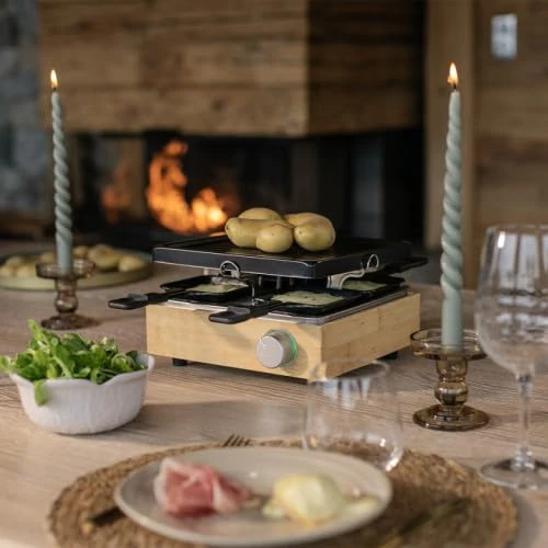 4 kişilik Raclette makinesi, 800 W + ızgara - DOC311 ürün görseli 1
