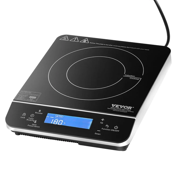 VEVOR Taşınabilir İndüksiyonlu Ocaklar İndüksiyonlu Ocak (290 x 355 x 65 mm) 2200 W, 9 Sıcaklık Ayarlı Ocak Manyetik Tencerelerle Uyumlu (24 cm Çapa kadar) ürün görseli 1