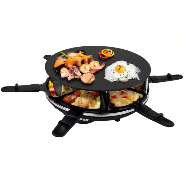 Syntrox Germany Lillex raclette ızgara, masa ızgarası, 6 kişilik 900 watt, yapışmaz kaplama, raclette ızgara, 6 kg, raclette aksesuarları, yuvarlak ve kompakt, yuvarlak ve kompakt, elektrikli ızgara ürün görseli 1