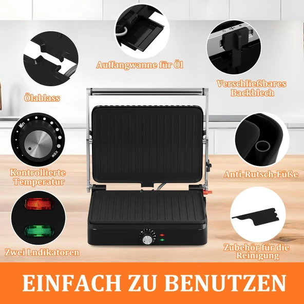 3'ü 1 arada kontak ızgarası 2200W - Resim 5