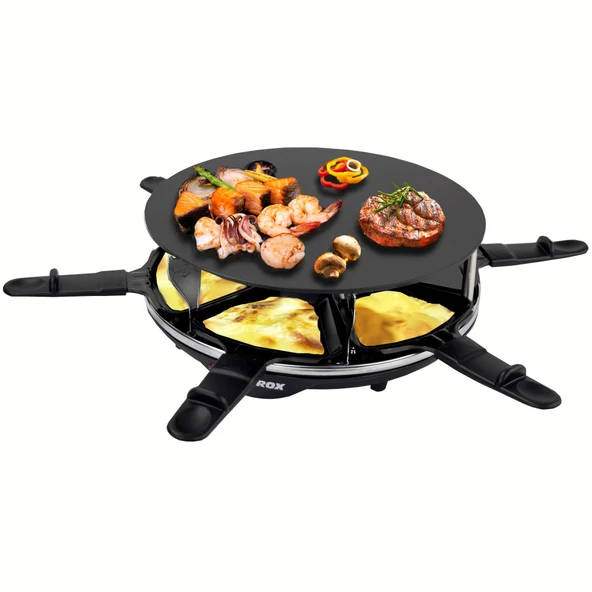 Syntrox Germany Design Raclette Lille, 6 kişilik ızgara için cam seramik ızgara plakalı ürün görseli 1