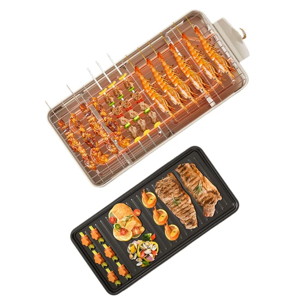 hxoity Kompakt Mini Barbekü Izgarası Çok Amaçlı İç Mekan Barbekü Izgarası 240°C'ye Kadar Ayarlanabilir Sıcaklık Kontrolü Eşit Isı Dağıtımı Kamp Arka Bahçe Veranda Pikniği için Mükemmel ürün görseli 1