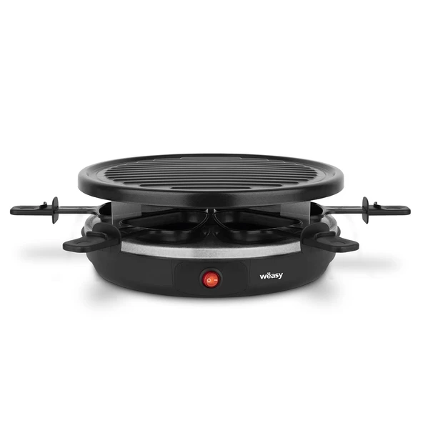 Wëasy 6 Kişilik Raclette ve Izgara Cihazı LUGA60, Çok Fonksiyonlu, Yapışmaz Kaplamalı 4 Tava, Bulaşık Makinesinde Yıkanabilir, Siyah, 900W ürün görseli 1