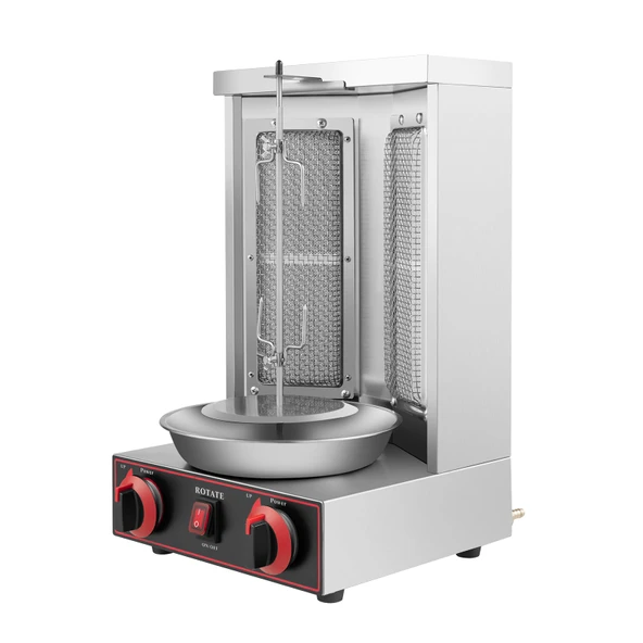 POTYYH Döner Izgara 3000W Elektrikli Gyros Izgara Dikey Izgara Gyros Makinesi Gazlı Kebap Izgara Elektrikli Izgara 2 Gözlü Masa Izgarası, Maksimum Sıcaklık 300 °C, Restoranlar, Özel Evler, Kamp için ürün görseli 1