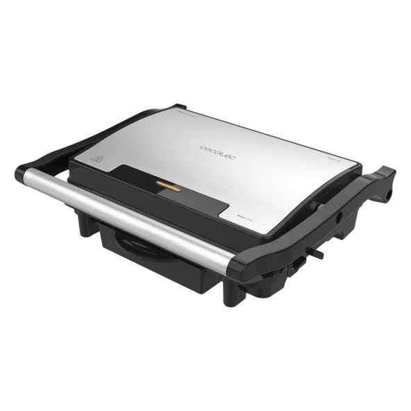 Cecotec Elektrikli kontaklı ızgara ve sandviç makinesi Rock'nGrill Rapid. 1500 W, ızgara yüzeyi 24,5 x 17,3 cm, RockStone kaplama, ayarlanabilir üst plaka, yağ damlama tepsisi. ürün görseli 1