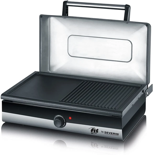 SEVERIN PG 2368 barbekü/masa ızgarası (2.200W, ızgara yüzeyi, 41,5x23,5 cm) siyah ürün görseli 1
