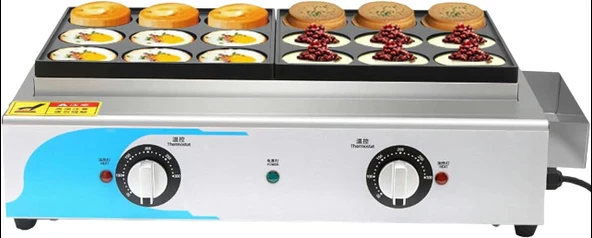 Burger Makinesi, Et ve Hamburger Isıtmak için Ticari Elektrikli Tava, 18 Delikli Paslanmaz Çelik Yumurta Burger Makinesi, Sıcaklık Kontrolü 50-300°C, Hızlı Isıtma ürün görseli 1