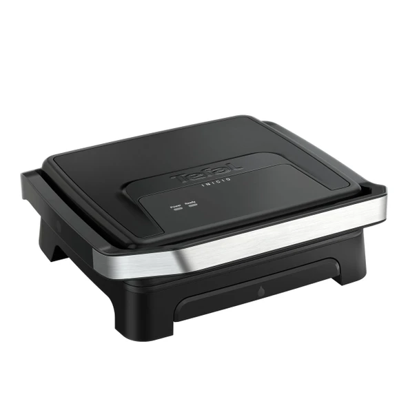Tefal Inicio Classic 2'si 1 Arada Kontak ve Panini Izgara, 2000 W, Kompakt Tasarım, Paslanmaz Çelik Muhafaza, Meyve Suyu Tepsisi, Yapışmaz Izgara Tabakları, Siyah, GC271810 ürün görseli 1