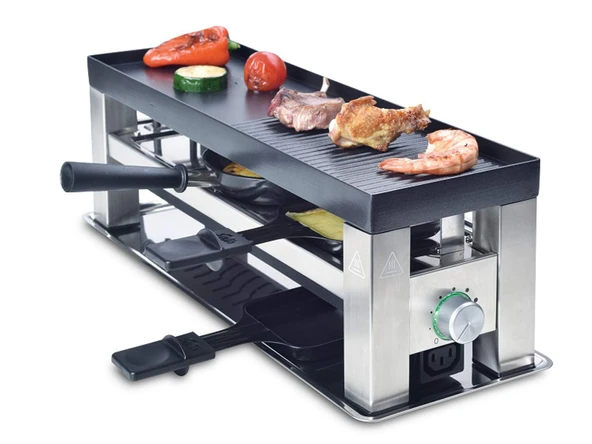 Solis 4'ü 1 Arada Masa Izgarası 790 Raclette Izgara - elektrikli ızgara - raclette, masa ızgarası, wok ve krep - 3 kişi - paslanmaz çelik ürün görseli 1