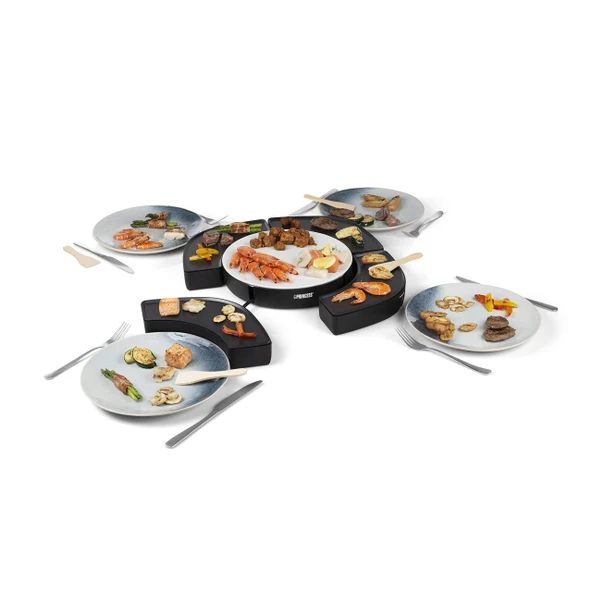 Princess 103070 Dinner4all Circle - 4 ayrı ızgara plakası - 4 x 250 W Siyah spatula dahil ürün görseli 1