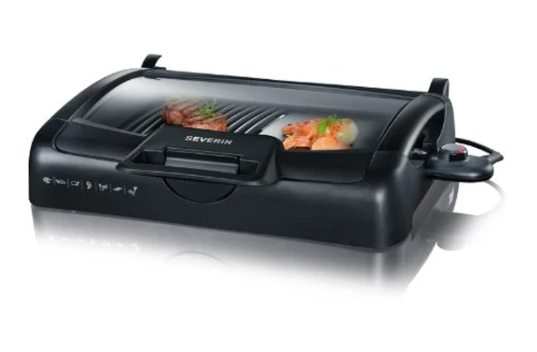 Severin PG 8527 cam kapaklı barbekü ızgarası ürün görseli 1