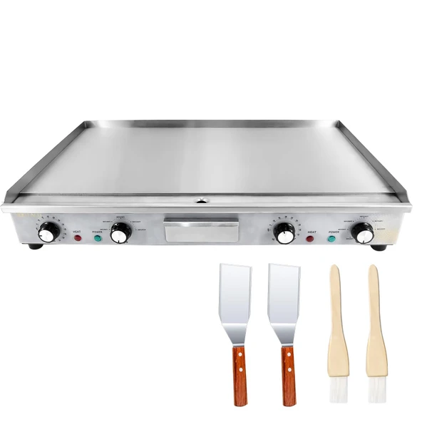 MOOTACO Elektrikli Izgara Tabağı, 4400W Profesyonel Gastro Elektrikli Izgara Elektrikli Izgara Tabağı, 73x40 cm Izgara Yüzeyli, Zaman Ayarlı Masa Izgarası (73 cm) ürün görseli 1