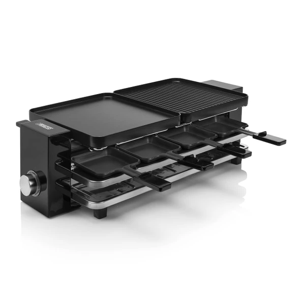Princess Piano Raclette - 8 kişiye kadar, çok işlevli, 1200 watt, dökme alüminyum plaka, 8 tava ve spatula, BPA içermez, 162925 ürün görseli 1