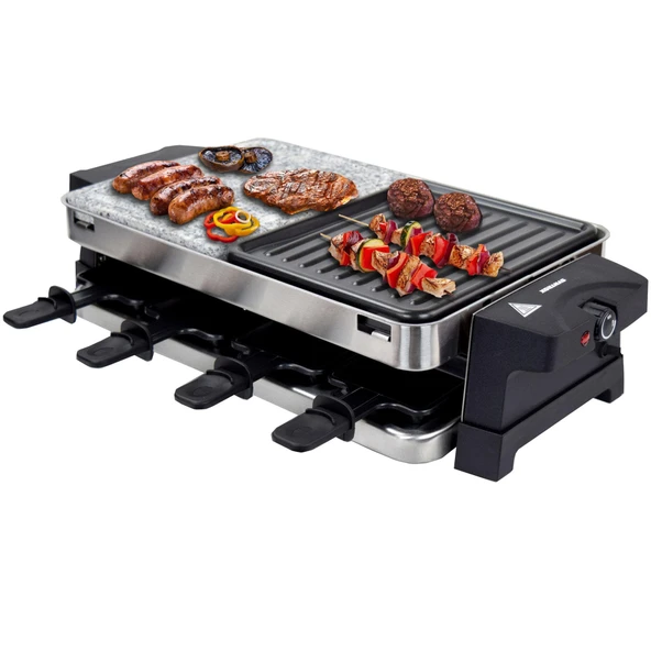 Syntrox Germany RAC-1500W-Bern paslanmaz çelik tasarımlı, sıcak taşlı ve ızgara yüzeyli raclette - 8 kişiye kadar ürün görseli 1