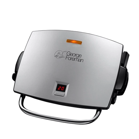 George Foreman 14525-56 fitness ızgarası Grill&Melt, temaslı ızgara, panini ve sandviç ızgarası, 26,5 x 16 cm ızgara yüzeyi, paslanmaz çelik/siyah ürün görseli 1