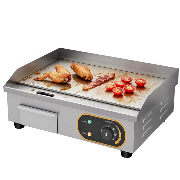 MOOTACO Elektrikli Izgara Plakası, 54cm Profesyonel Gastro Elektrikli Izgara Elektrikli Izgara Plakası Elektrikli Masa Izgara Catering Paslanmaz Çelik 3000W, Sıcaklık Aralığı 50-300 OC ürün görseli 1
