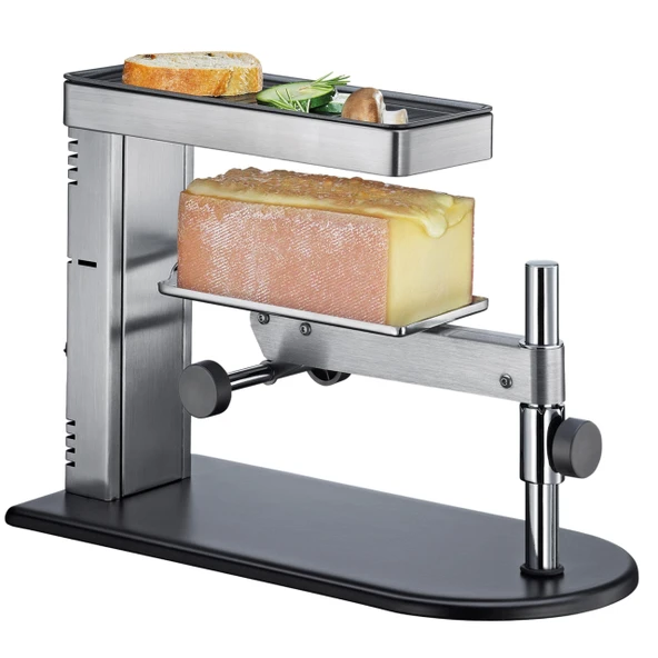 SPRING Raclette fırın, İsviçre raclette cihazı, paslanmaz çelik, bireysel sıcaklık, yapışmaz ızgara plakalı, peynir kazıyıcı, peynir eritici dahil, 36×17×25cm ürün görseli 1