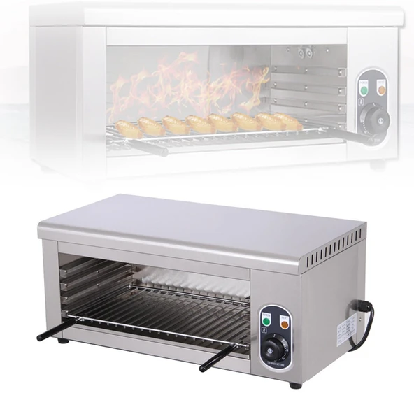 BDJSN Ticari Peynir Eritici, 2000W Paslanmaz Çelik Elektrikli Peynir Eritme Izgarası, 50-300°C Sıcaklık Kontrollü, Restoranlar için Çok Fonksiyonlu Fırın, Snack Barlar, Aile Toplantıları ürün görseli 1