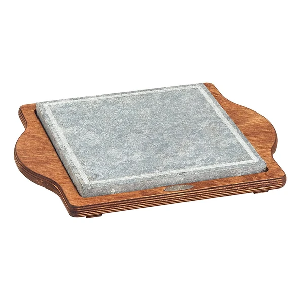Bisetti Modern Kahverengi Seramik Pişirme Taşı 25x25cm Kare Izgara Tabağı ürün görseli 1