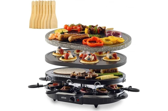 Silva-Homeline PK-RK 083 8 kişilik raclette ızgara, 1200 W, siyah/taş ürün görseli 1