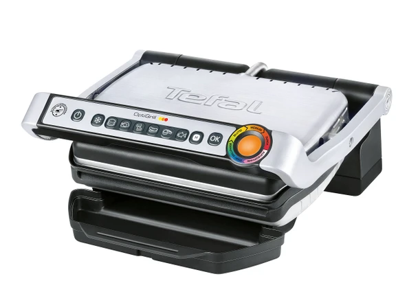 Tefal OptiGrill GC702D temaslı ızgara | ideal ızgara sonuçları için | 2.000 watt | Standart model | otomatik gösterim | 6 önceden ayarlanmış ızgara programı | 30cm x 20cm | siyah/paslanmaz çelik ürün görseli 1