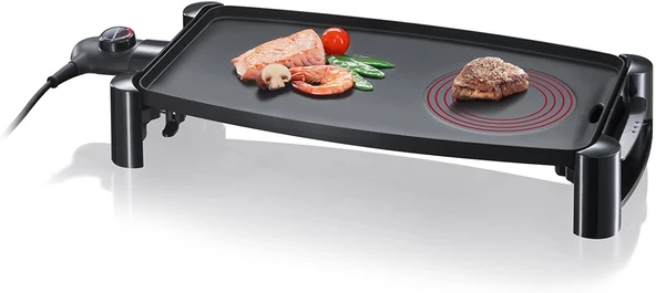 SEVERIN KG 2388 masa ızgarası (2.200 W, sıcak bölge elemanlı) siyah ürün görseli 1