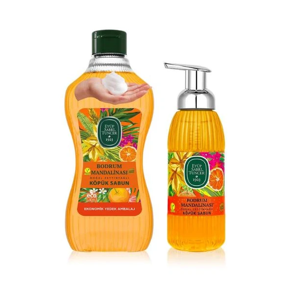 Eyüp Sabri Tuncer Bodrum Mandalinası Doğal Zeytinyağlı Köpük Sabun 1.5 lt+500 ml ürün görseli 1