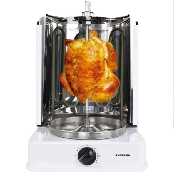 Syntrox Germany Zirkulon kebap ızgarası, zamanlayıcılı, çevirme şişi, tavuk ızgarası, döner ızgara, elektrikli ızgara, sağlıklı ızgara, güçlü kebap ızgarası, evde ızgara, yağsız ızgara ürün görseli 1