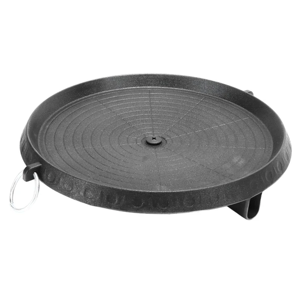 Barbekü plakası yağ deliği tasarımı, temizlenmesi kolay, hatta aşınmaya dayanıklı, dış mekan alüminyum alaşımı için çift katmanlı Kore Barbekü ızgarası 32 cm çap ürün görseli 1