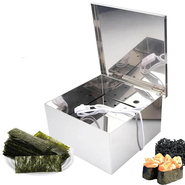 oiakus Deniz Yosunu Fırını, Deniz Yosunu Kuru Kutu, Kurutma Fonksiyonlu Deniz Yosunu Kabı, Suşi Barı, Restoran, Fast Food Restoranı, Snack Bar için Paslanmaz Çelik Suşi Nori Kalay ürün görseli 1