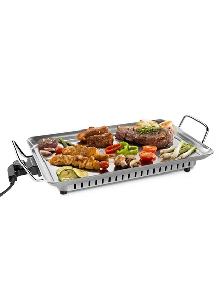 Mondial TC04 LAMONDIAL ızgara plakası, 1600 W, paslanmaz çelik, eşit ısı dağılımı, yüksek hassasiyetli Pro termostat, 2 m kablo, PFTE ve PFOA içermez, 51,5 x 31,5 cm ürün görseli 1