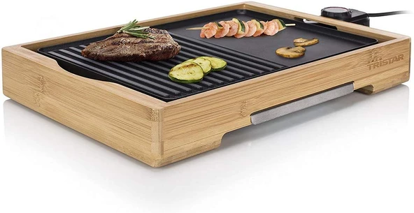 Tristar BP-2640 Bambu Izgara, Teppanyaki'li Kombine Izgara, 36 x 25,4 cm ürün görseli 1