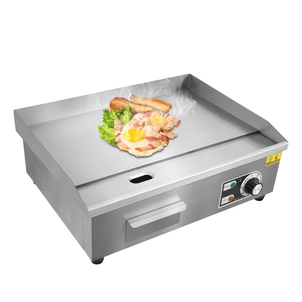 Elektrikli Izgara Plakası, 3000W Ticari Elektrikli Izgara Plakası - 55 x 30cm Kalınlaştırılmış Paslanmaz Çelik Demir Plaka, Izgara Plakası Ayarlanabilir Sıcaklık 50-300°C, Teppanyaki Plakası ürün görseli 1