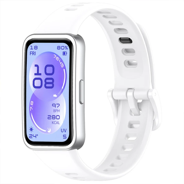 Huawei Band 11 / 11 Pro Uyumlu Premium Soft Silikon Kordon Tokalı Konforlu Akıllı Saat Kayışı  Beyaz ürün görseli 1