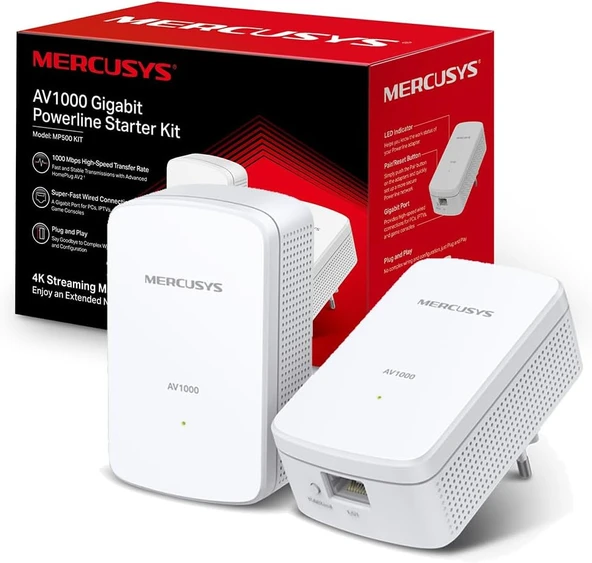 Mercusys MP500 KIT Powerline Adaptör ürün görseli 1