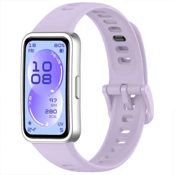 Huawei Band 11 / 11 Pro Uyumlu Premium Soft Silikon Kordon Tokalı Konforlu Akıllı Saat Kayışı  Lila ürün görseli 1