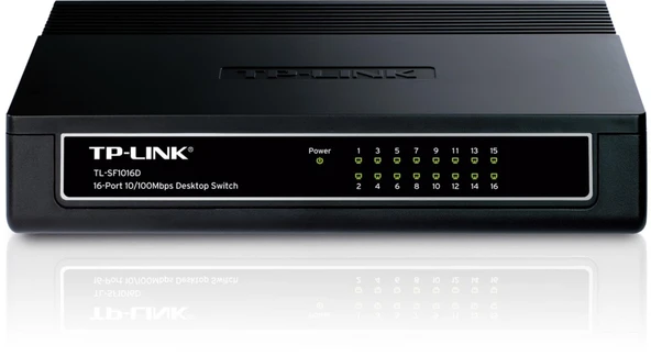 Tp-Link TL-SF1016D 16 Port 10-100 Mbps Switch Plastik Kasa ürün görseli 1