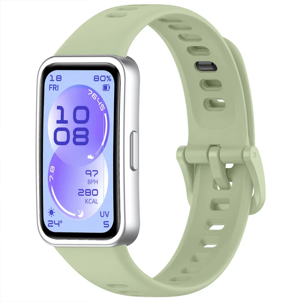 Huawei Band 11 / 11 Pro Uyumlu Premium Soft Silikon Kordon Tokalı Konforlu Akıllı Saat Kayışı  Yeşil ürün görseli 1