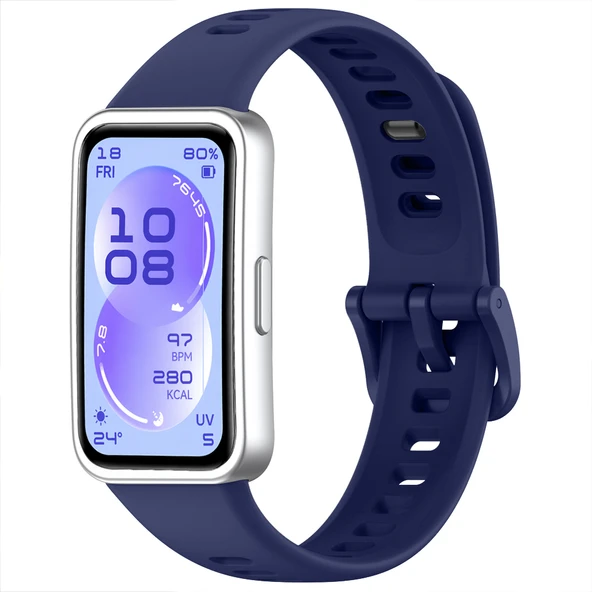 Huawei Band 11 / 11 Pro Uyumlu Premium Soft Silikon Kordon Tokalı Konforlu Akıllı Saat Kayışı  Lacivert ürün görseli 1
