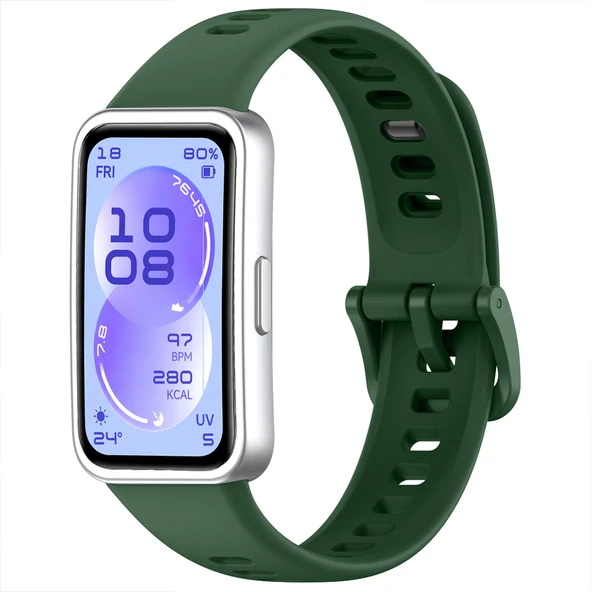 Huawei Band 11 / 11 Pro Uyumlu Premium Soft Silikon Kordon Tokalı Konforlu Akıllı Saat Kayışı  Haki ürün görseli 1