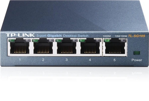 Tp-Link TL-SG105 5 Port 10-100-1000 Mbps Switch Çelik Kasa ürün görseli 1