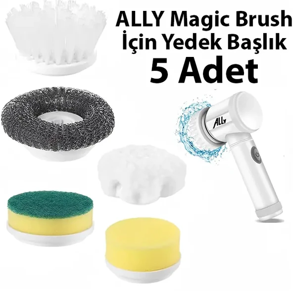 Ally Magic Brush Şarjlı Temizleme Fırçası için 5 Adet Yedek Başlık-(5775) ürün görseli 1