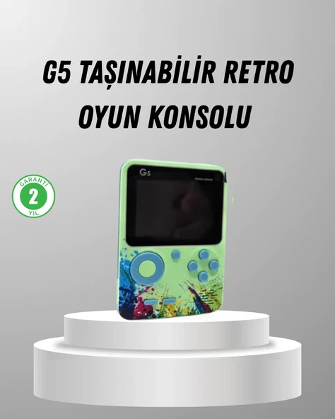 500 Oyunlu G5 Retro Mini Oyun Konsolu 3 İnç Ekran ve TV Desteği ürün görseli 1
