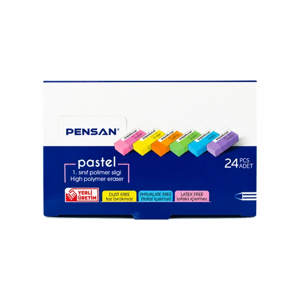 PENSAN PASTEL RENKLİ SİLGİ 1 PAKET(24 ADET) ürün görseli 1