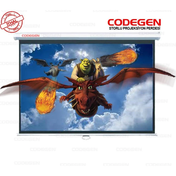 Codegen AX-20 STORLU PROJEKSİYON PERDESİ 200x200 (Arkası Siyah Fonlu - Duvar/Tavan Asılabilir)(1923) ürün görseli 1