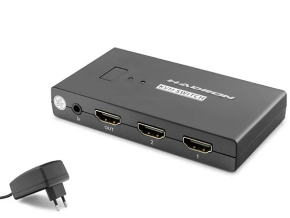 Hadron Hdx1373 2 Port + 4-  Hdmi Kvm Switch Usb Hdmi Kablolu Siyah ürün görseli 1