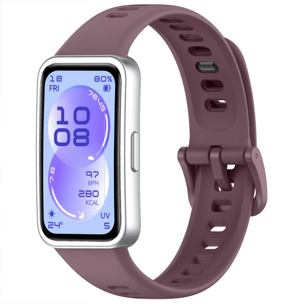 Huawei Band 11 / 11 Pro Uyumlu Premium Soft Silikon Kordon Tokalı Konforlu Akıllı Saat Kayışı  Koyu Kırmızı ürün görseli 1